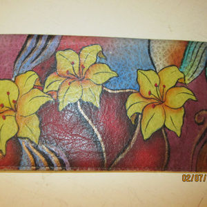 Anuschka Handpainted Leather ID & CheckBook Wallet